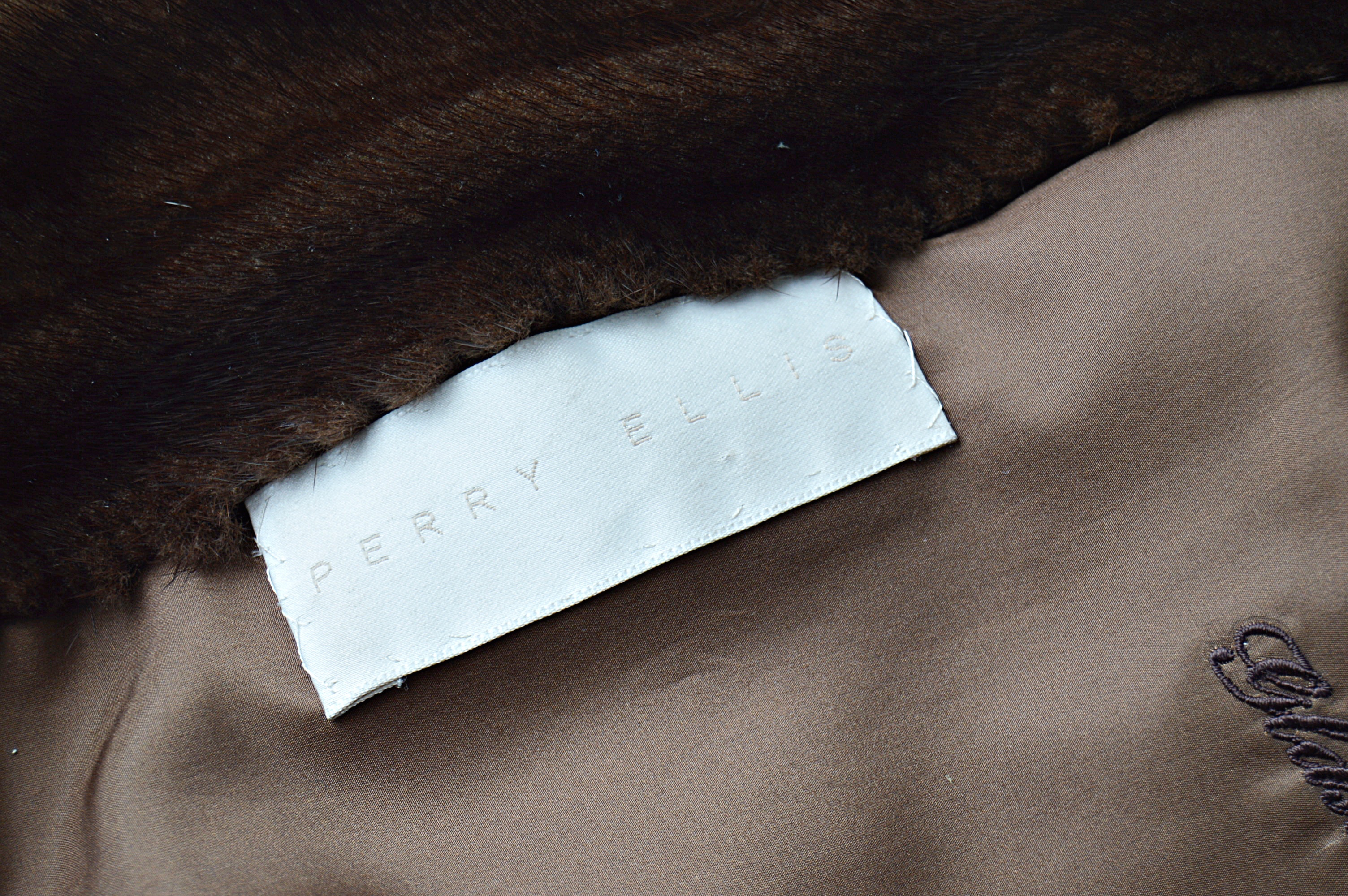 Kotsovos Perry Ellis Mahogany Mink Fur Coat