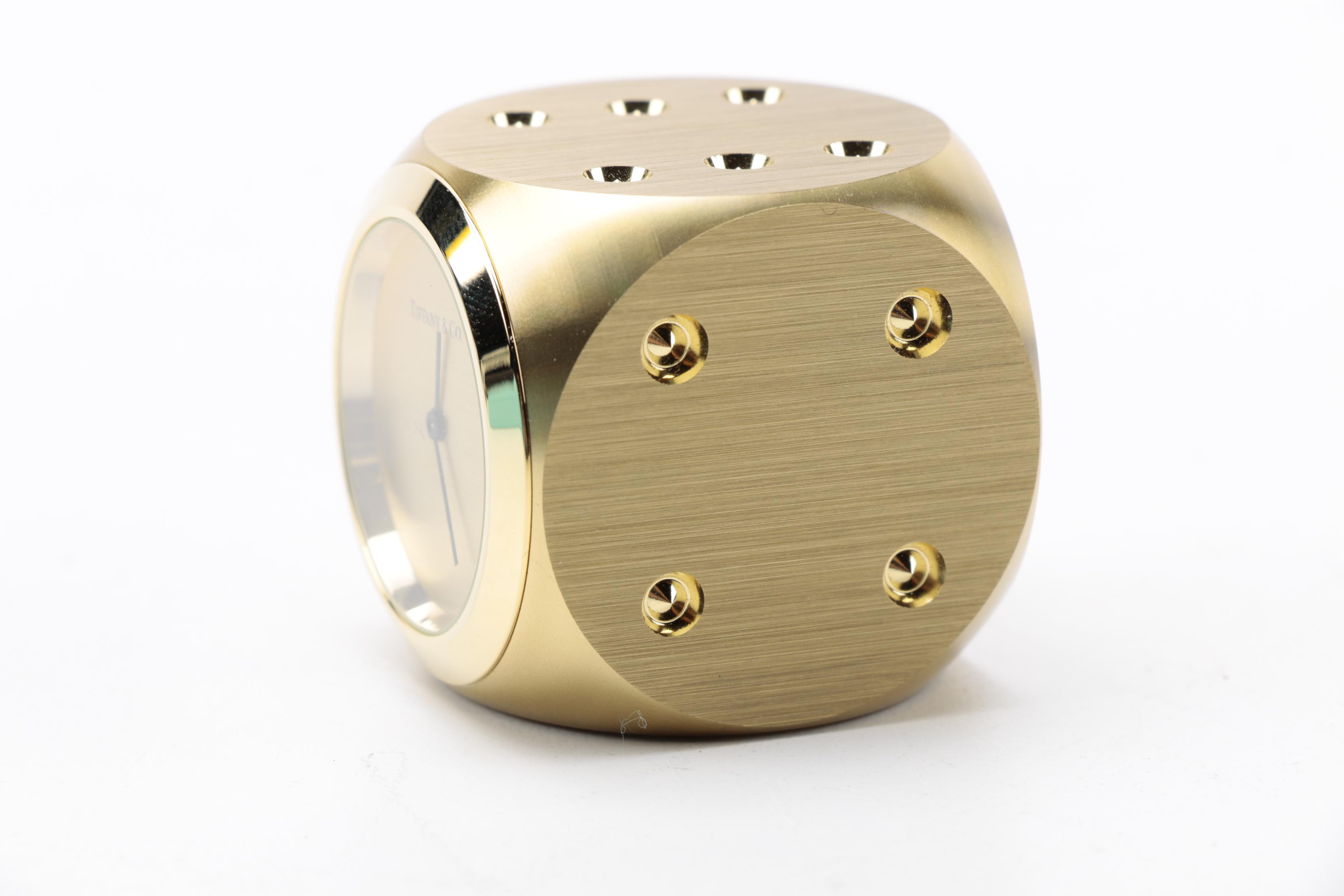 Tiffany Dore Bronze Dice Clock