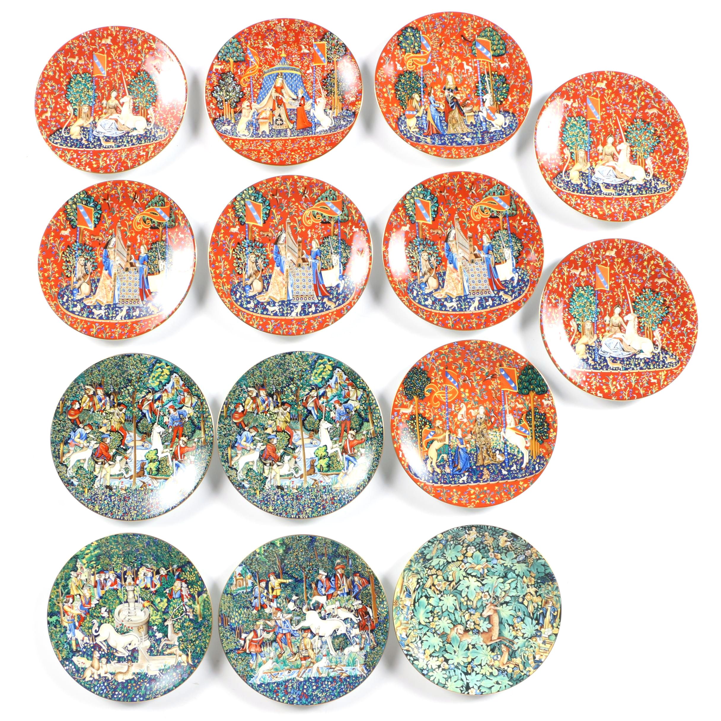 Vintage Limited Edition Charles Field Haviland Limoges Unicorn-Themed Plates