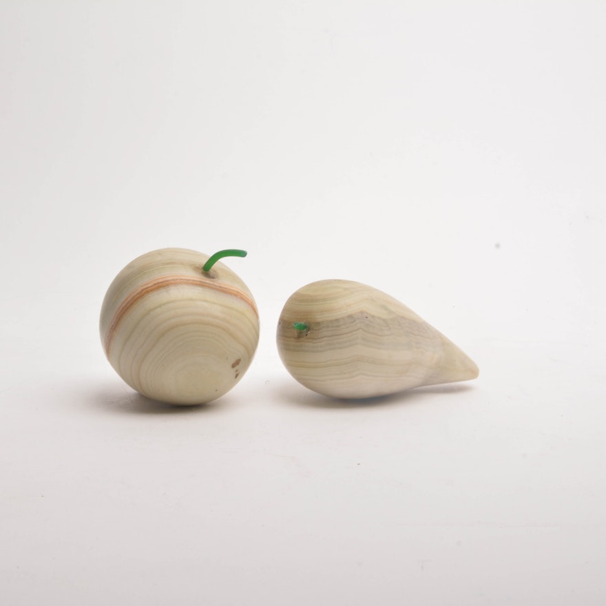 Onyx Marble Fruit Paperweights