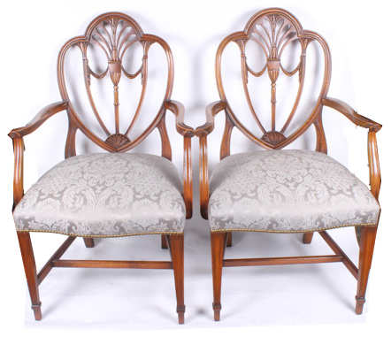 Vintage Hepplewhite Style Dining Chairs