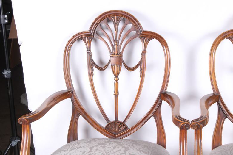 Vintage Hepplewhite Style Dining Chairs