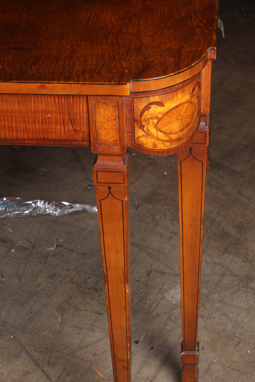 Vintage Neoclassical Inspired Maple Dining Table with Leaf Inserts