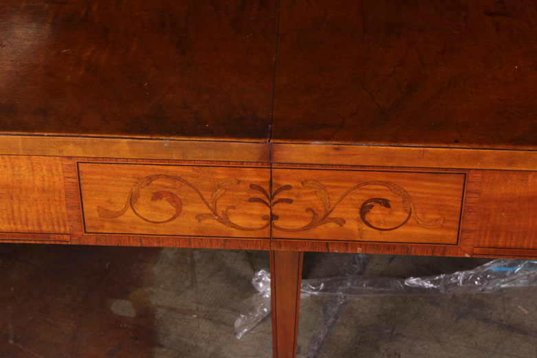 Vintage Neoclassical Inspired Maple Dining Table with Leaf Inserts