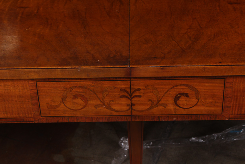 Vintage Neoclassical Inspired Maple Dining Table with Leaf Inserts