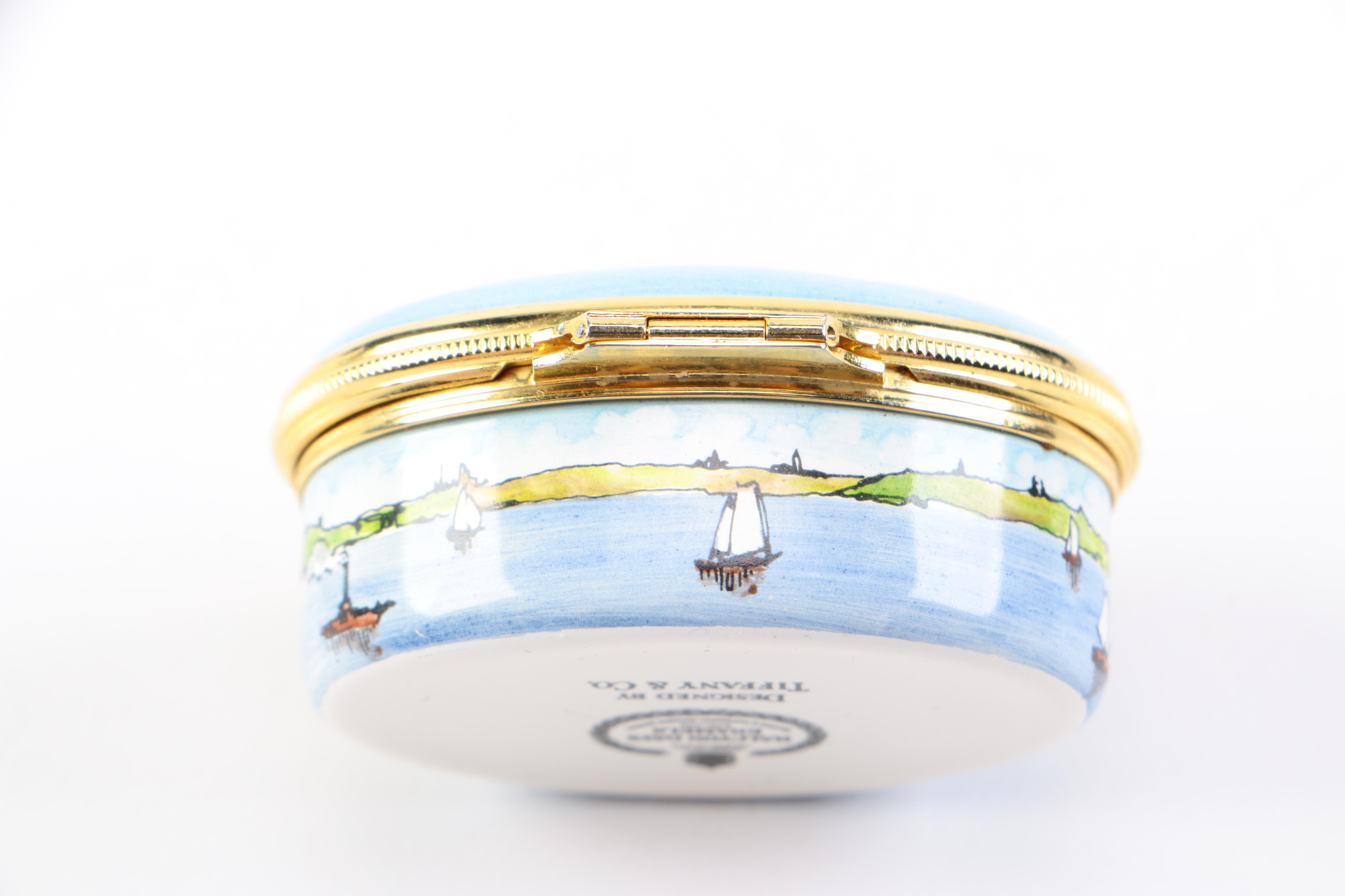 Halcyon Days Enamels "Brooklyn Bridge" Trinket Box Designed by Tiffany & Co.