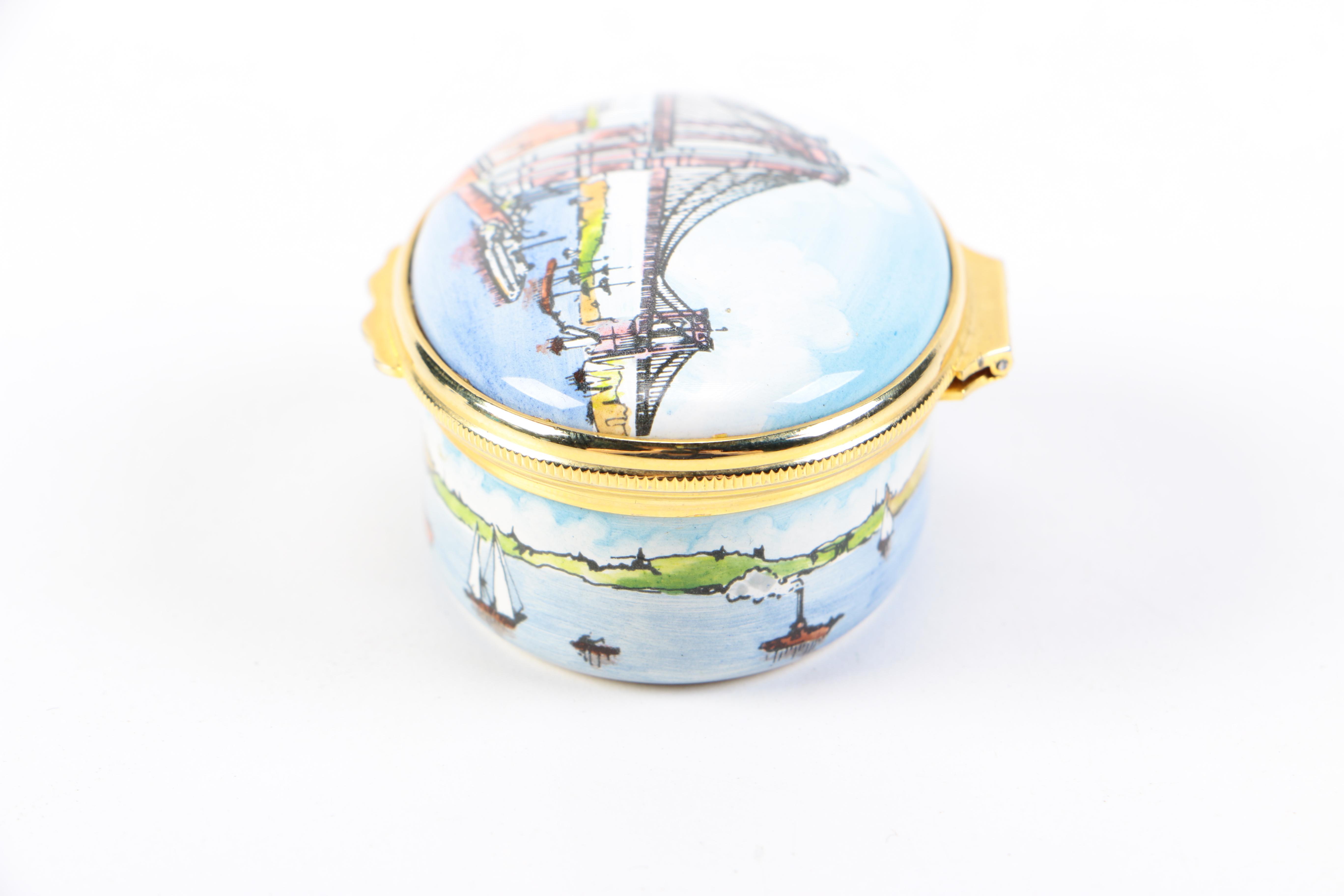 Halcyon Days Enamels "Brooklyn Bridge" Trinket Box Designed by Tiffany & Co.
