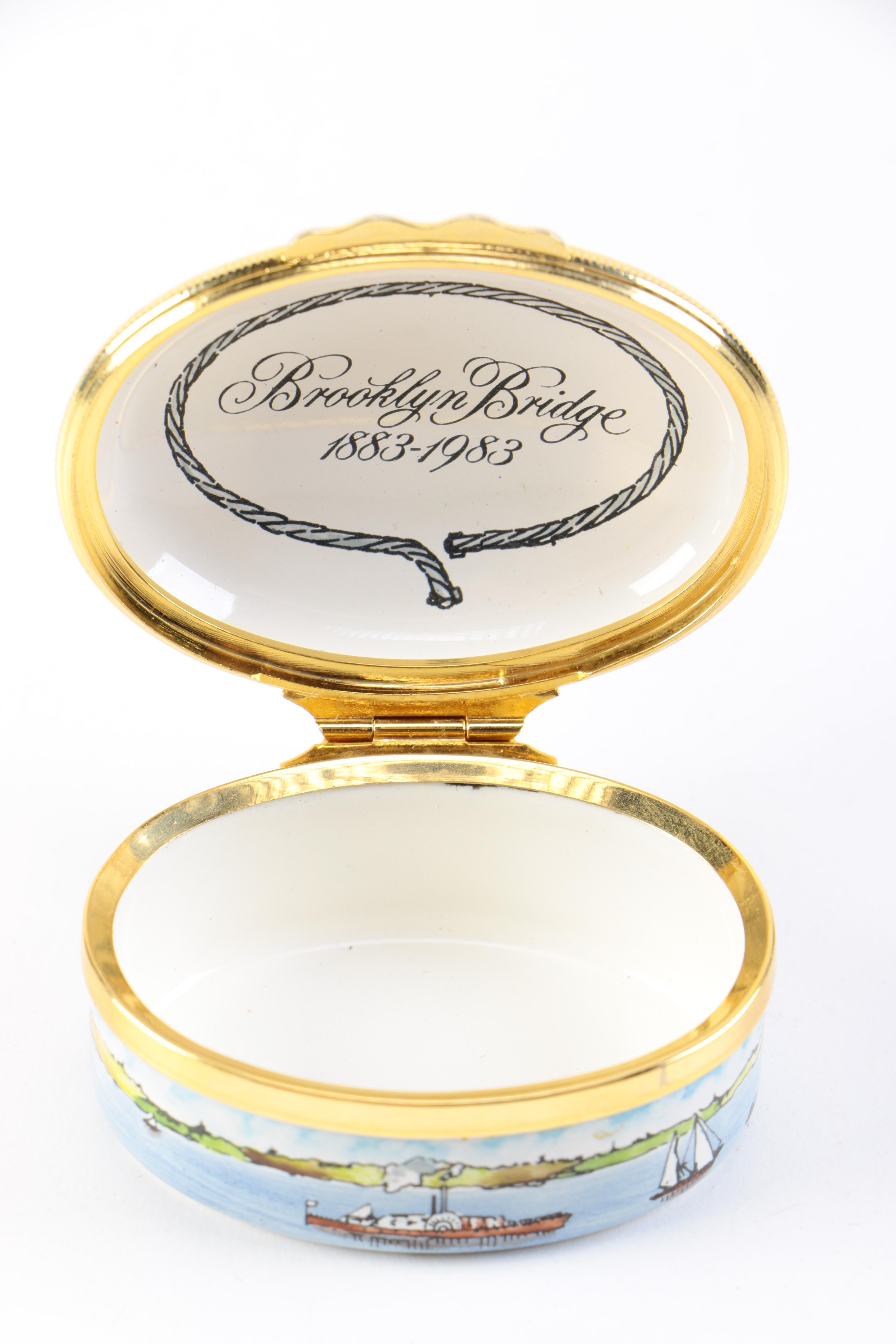 Halcyon Days Enamels "Brooklyn Bridge" Trinket Box Designed by Tiffany & Co.