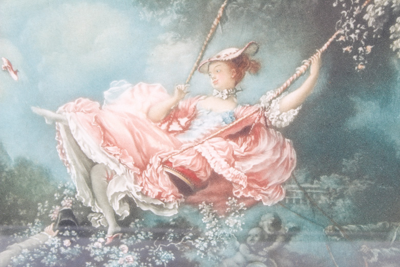 Arthur L. Cox Mezzotint on Paper After Jean Honore Fragonard "l'Escarpolette"
