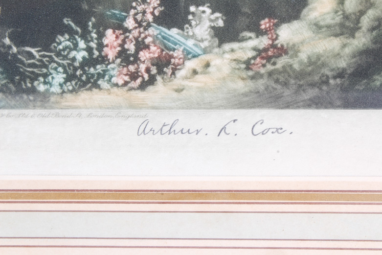 Arthur L. Cox Mezzotint on Paper After Jean Honore Fragonard "l'Escarpolette"