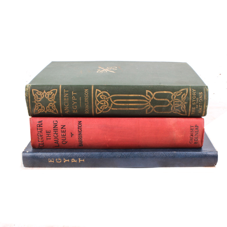 Vintage Books with an Egyptian Theme