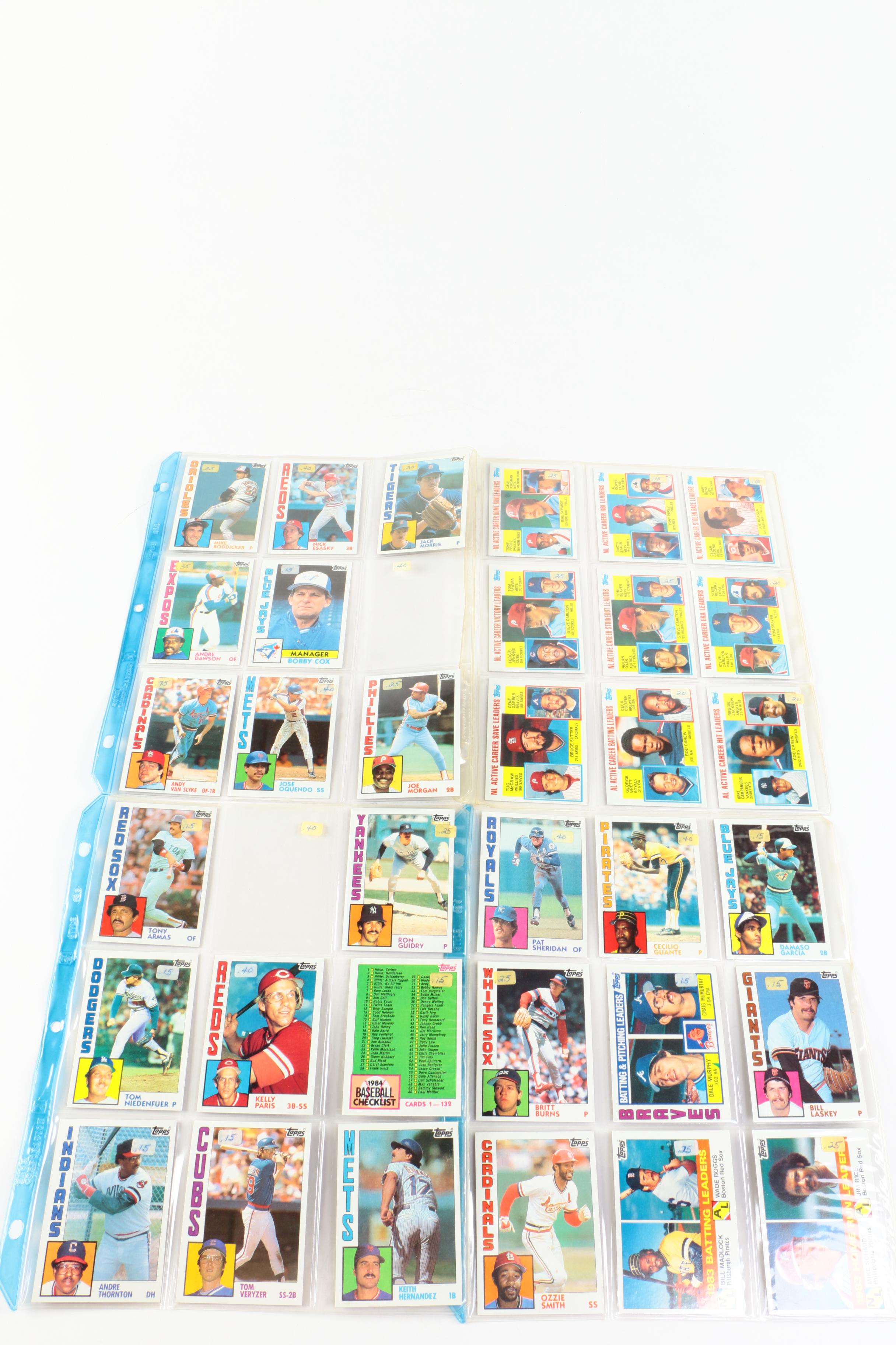 Large Collection of 1984 Topps Baseball Trading Cards