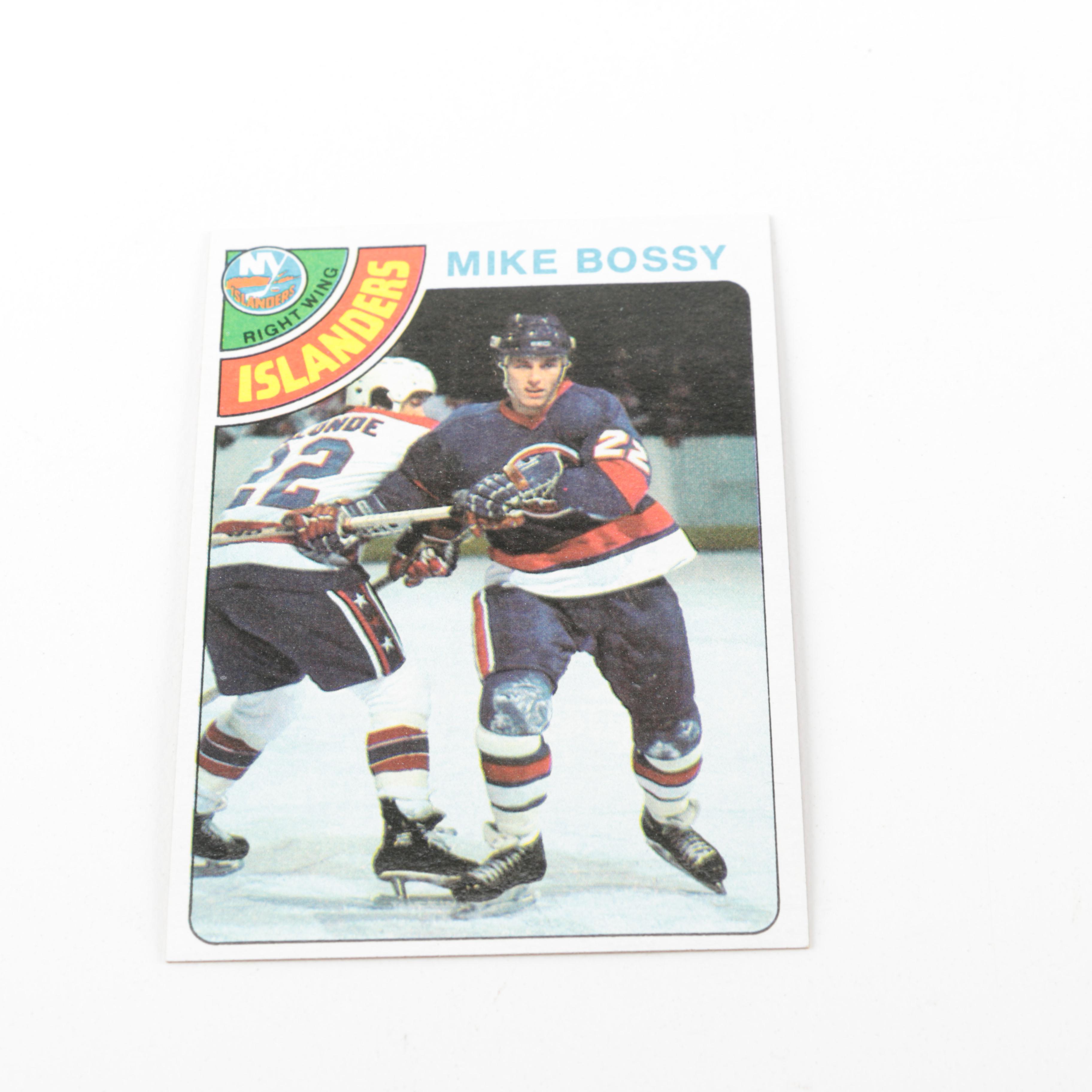 Pair of New York Islanders Hockey Cards with Mike Bossy and Bryan Trottier