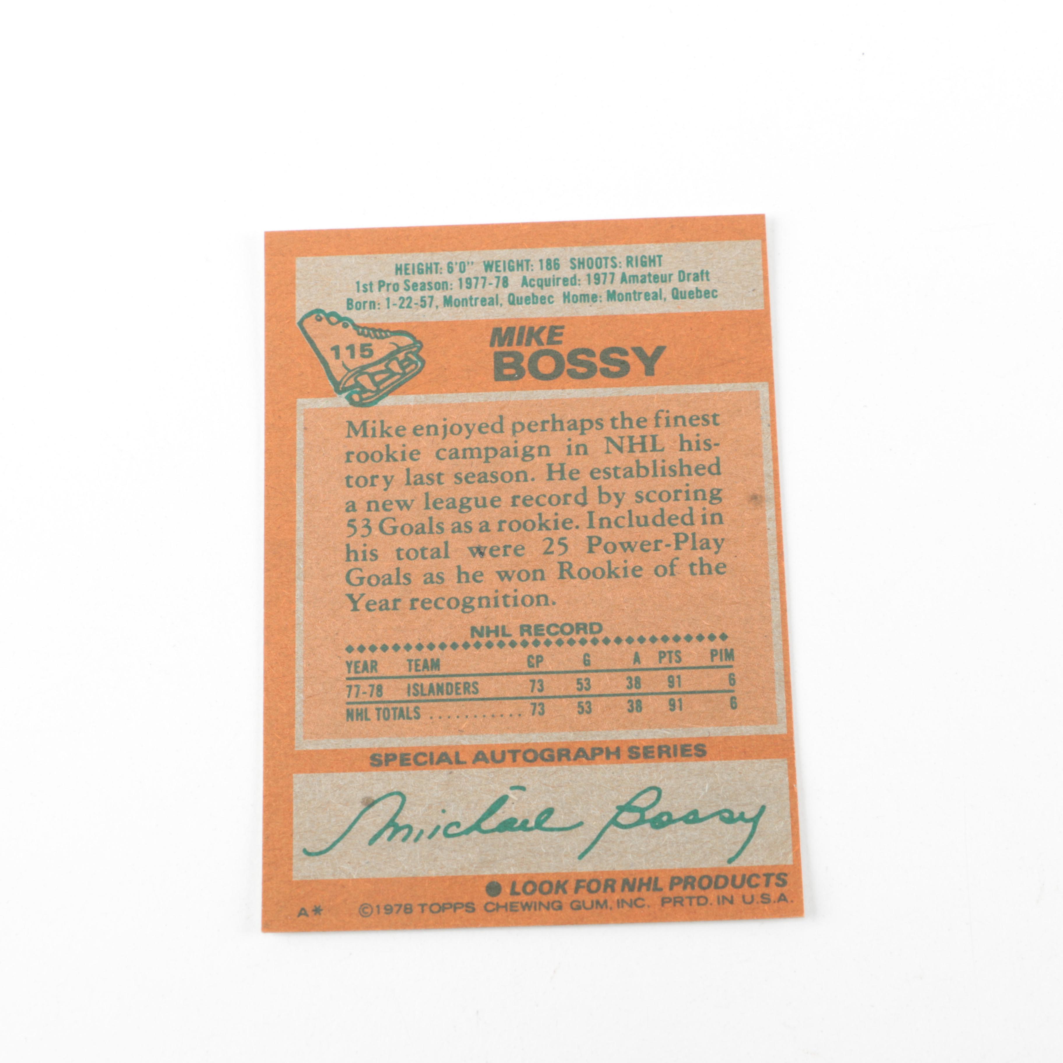 Pair of New York Islanders Hockey Cards with Mike Bossy and Bryan Trottier