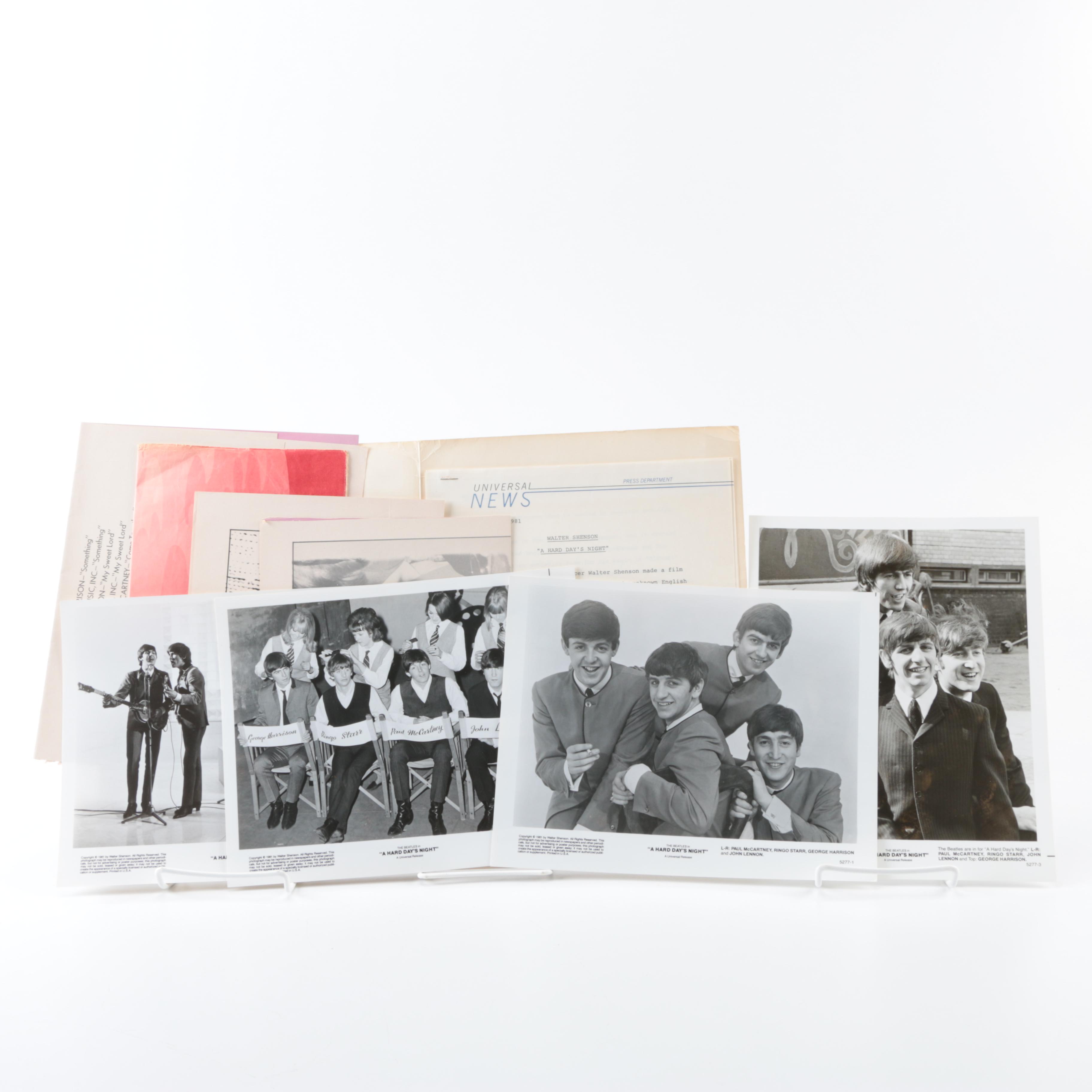 Vintage Beatles "A Hard Day's Night" Press Release Packet