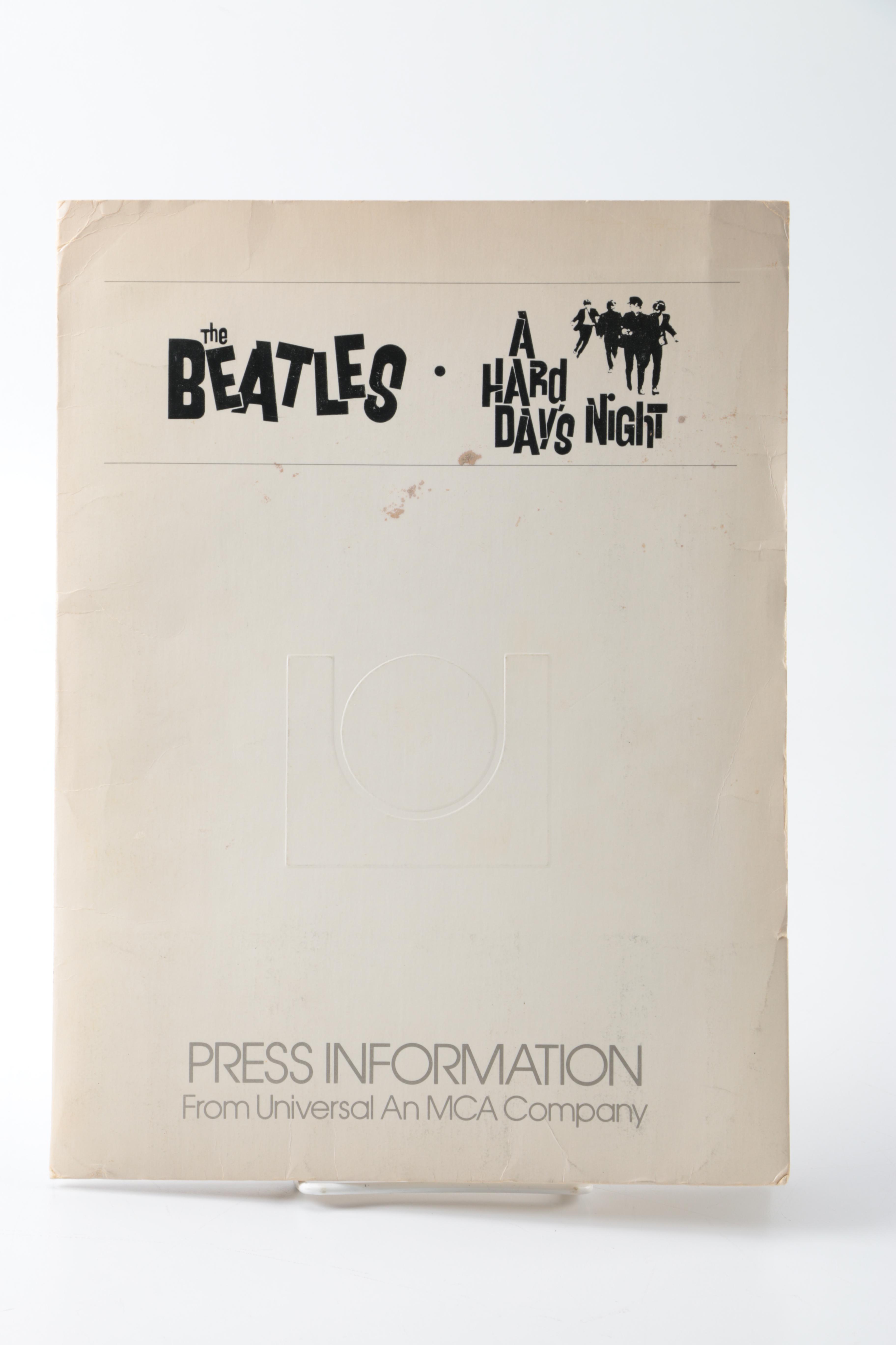 Vintage Beatles "A Hard Day's Night" Press Release Packet