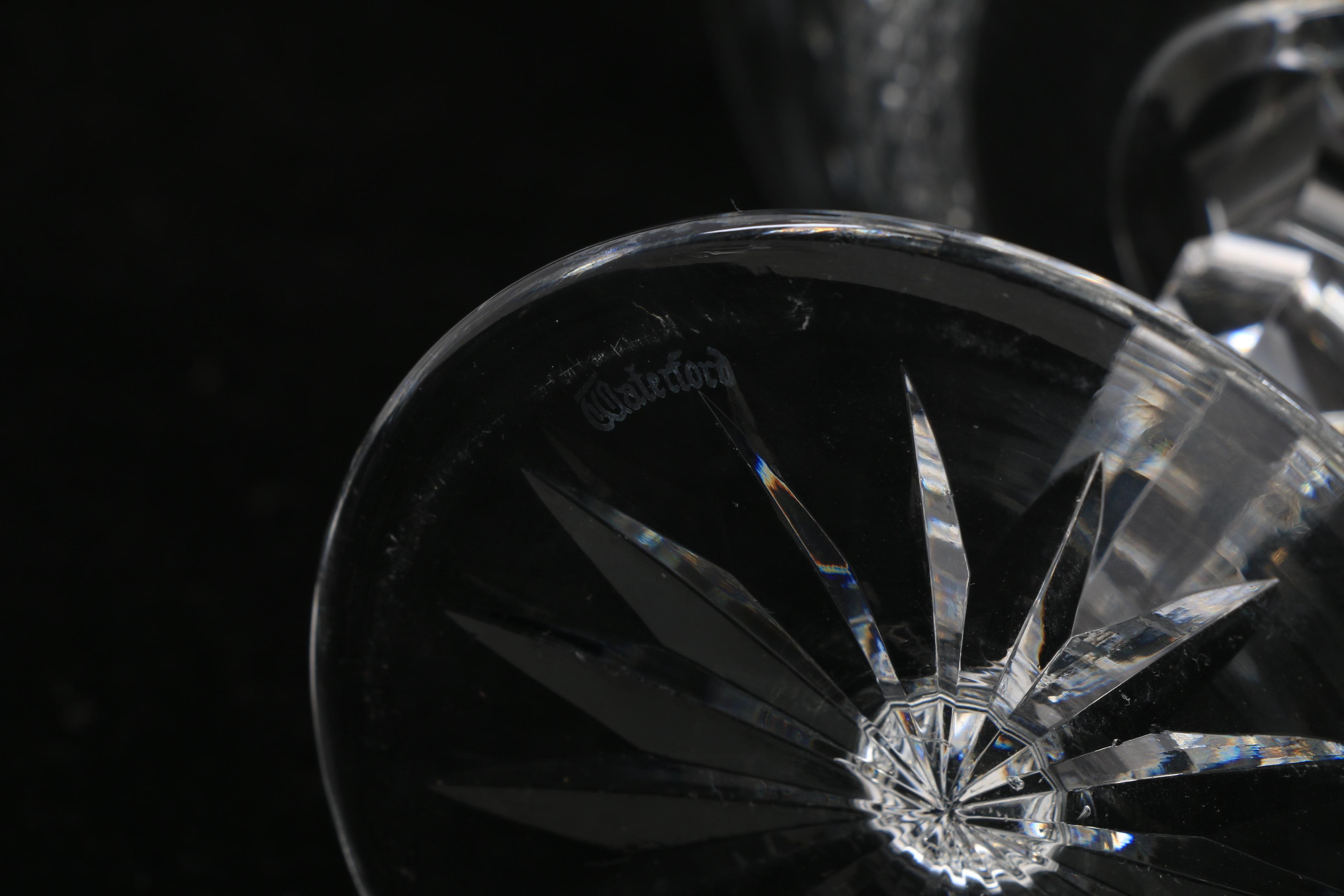 Waterford Compote, Claret Glasses, Tiny Honey Pot, and Bell