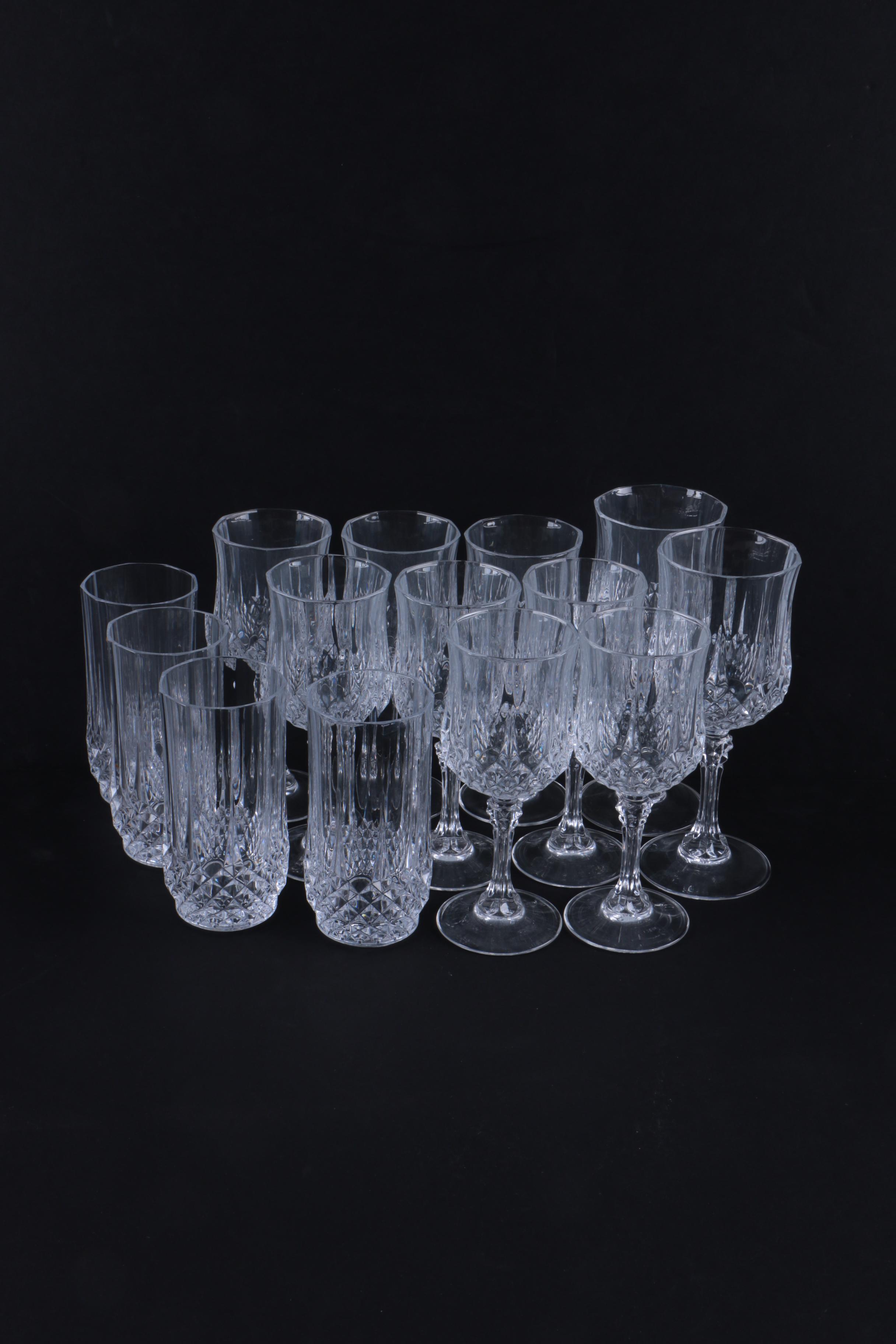 Cristal D’Arques-Durand "Longchamp" Barware and Stemware