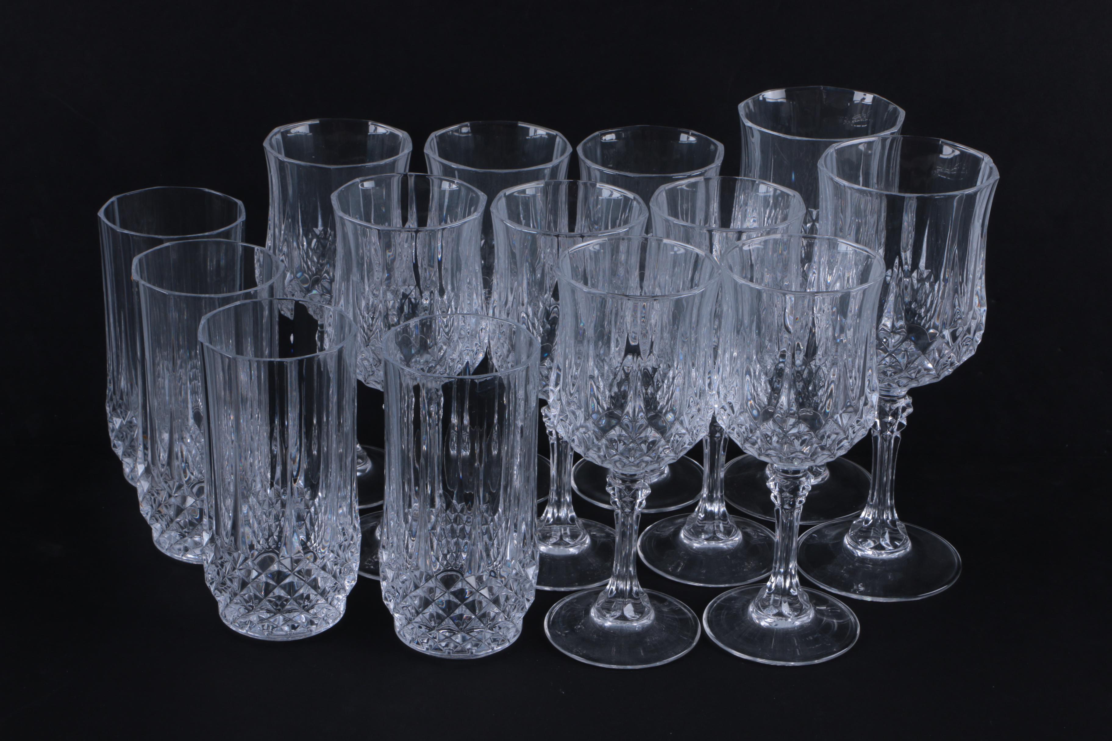 Cristal D’Arques-Durand "Longchamp" Barware and Stemware