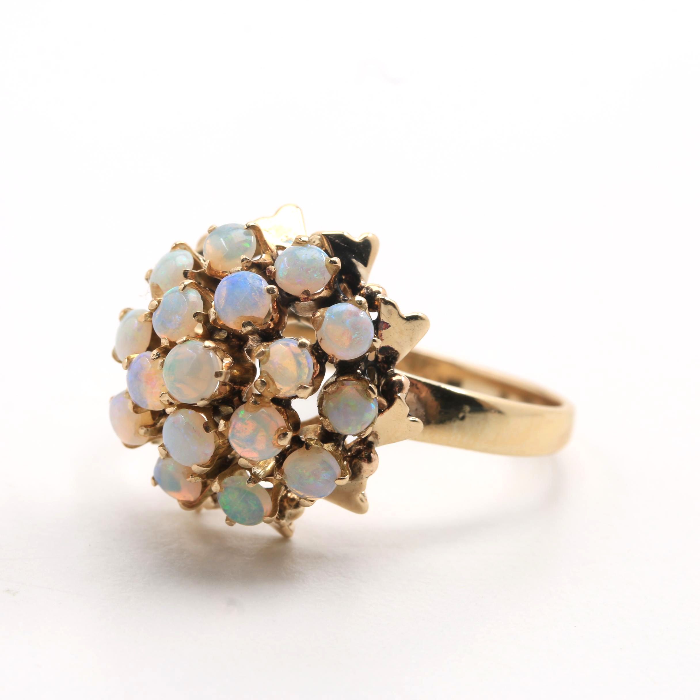 14K and 10K Yellow Gold Opal Ring