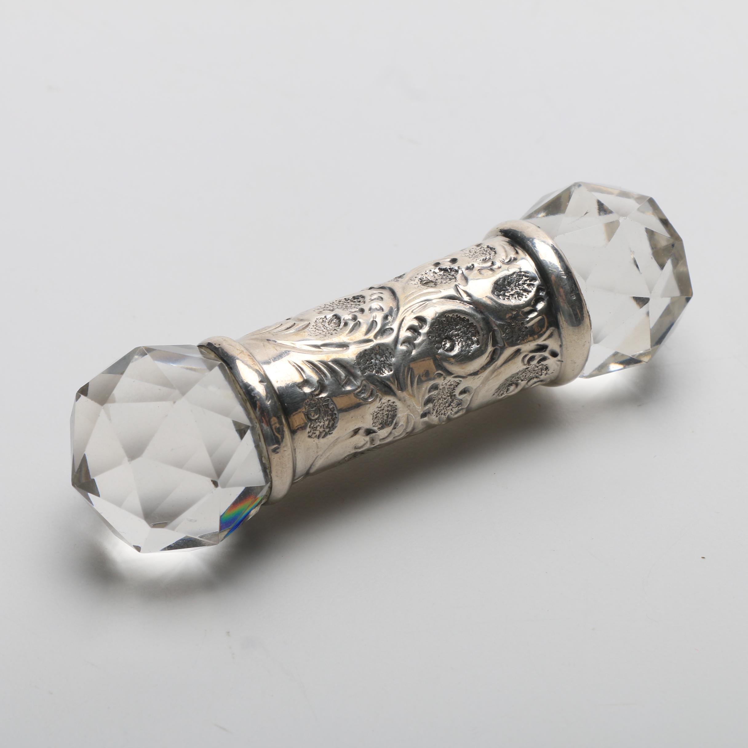 Crystal and Glass Knife Rests with Sterling Accent