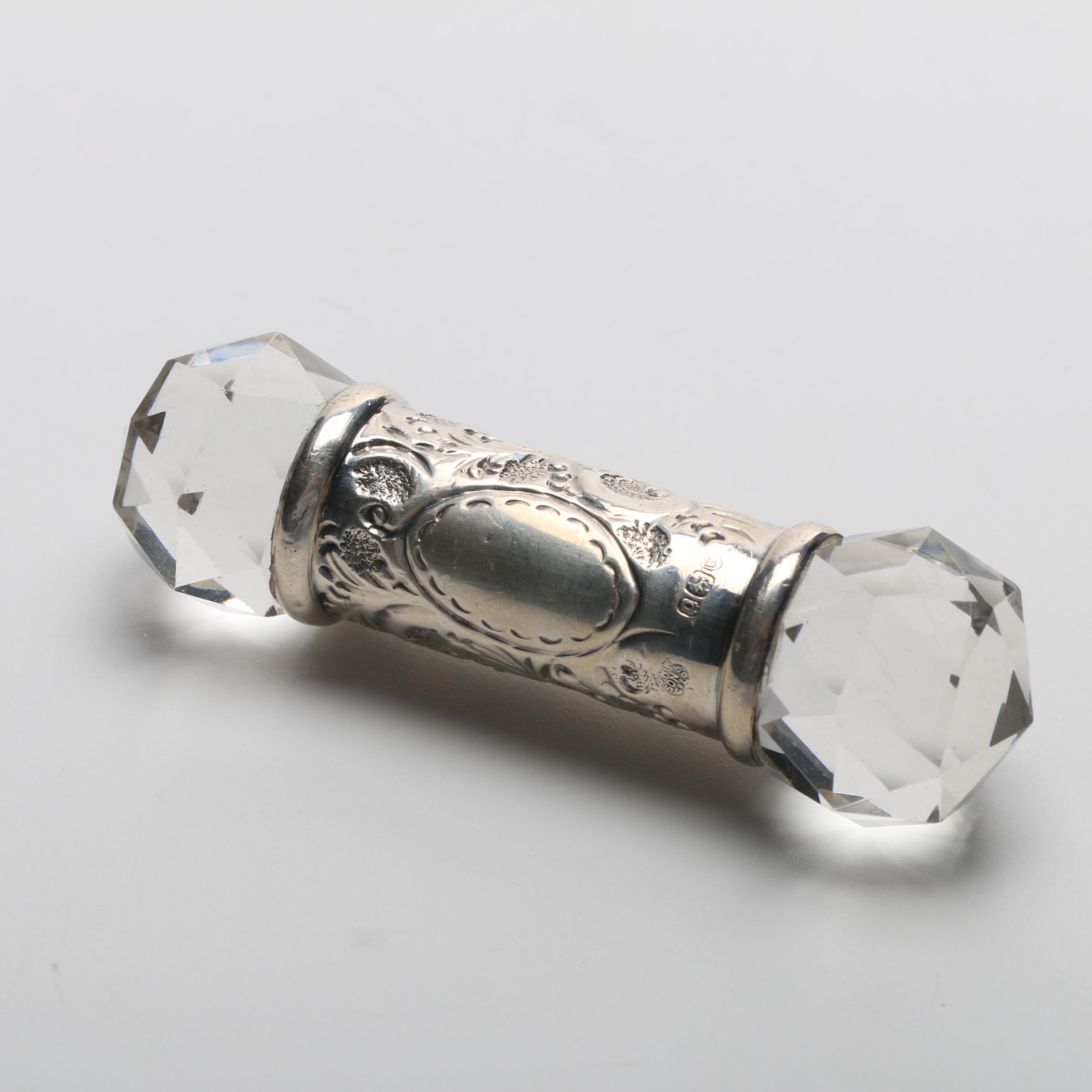 Crystal and Glass Knife Rests with Sterling Accent