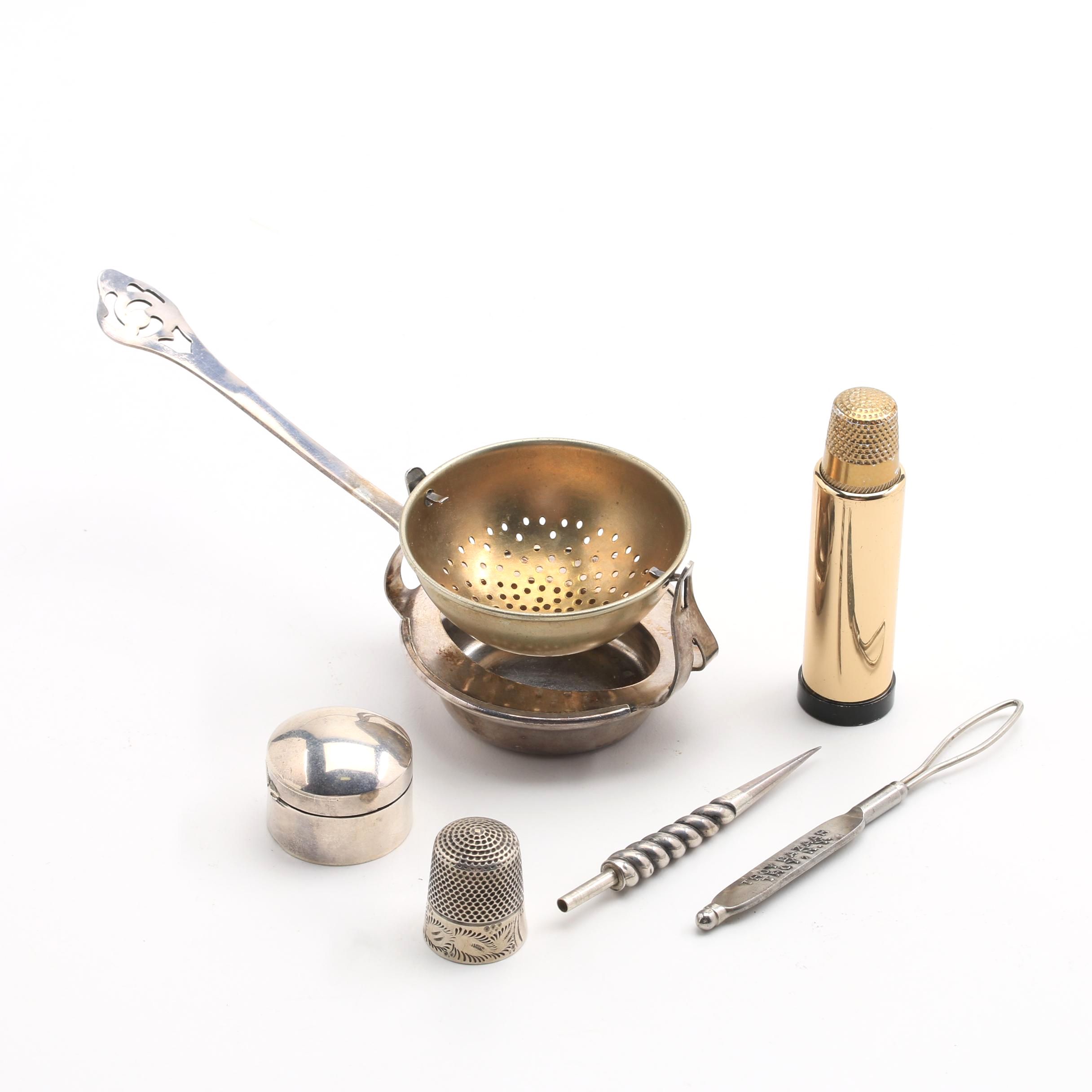 Vintage Housewares Featuring Coin Silver