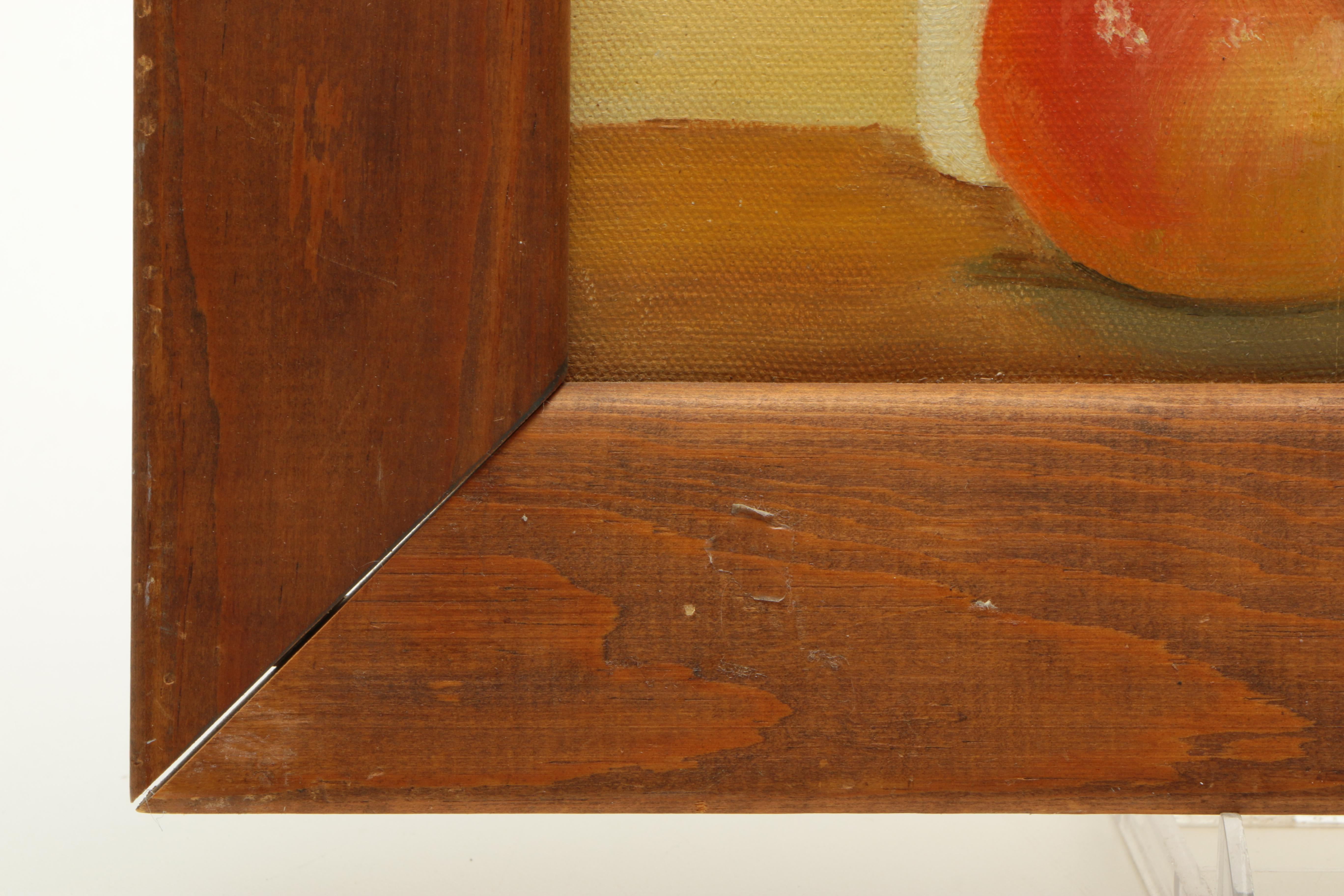 Joan Bohlander Oil Painting on Canvas of a Still Life with Apples