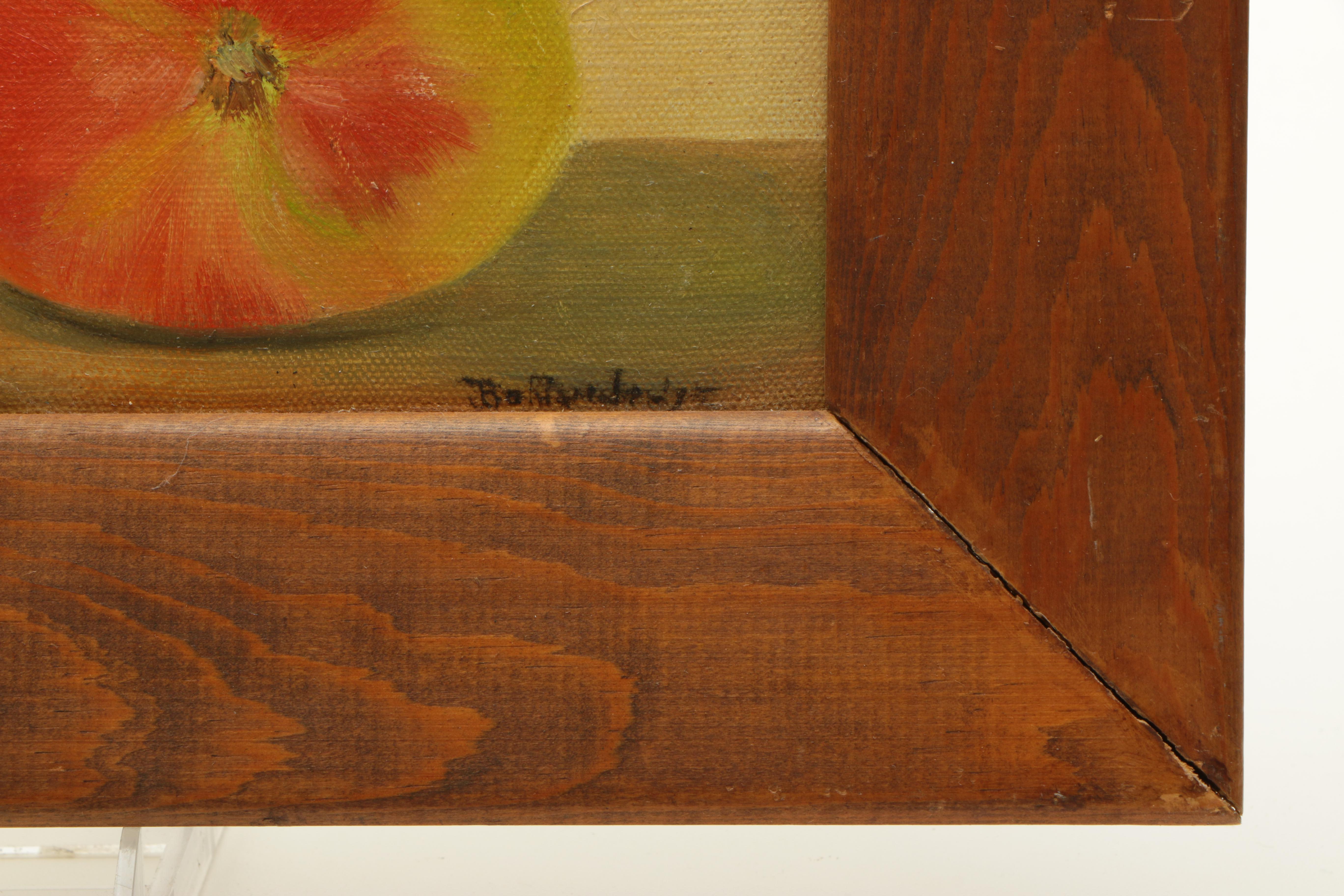 Joan Bohlander Oil Painting on Canvas of a Still Life with Apples