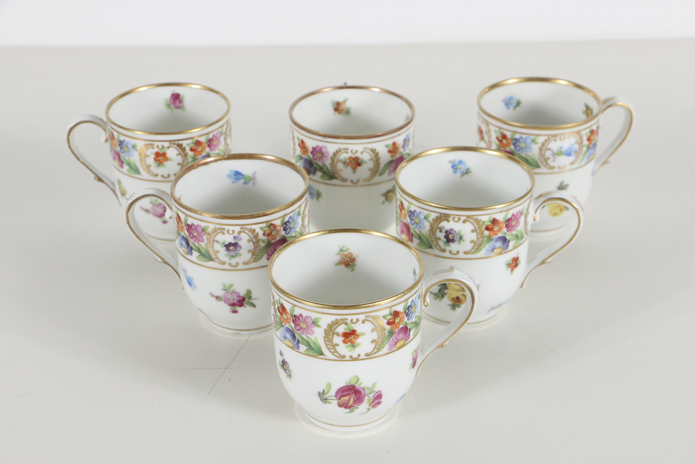 Schumann Porcelain Demitasse Cups and Saucers Service for Six