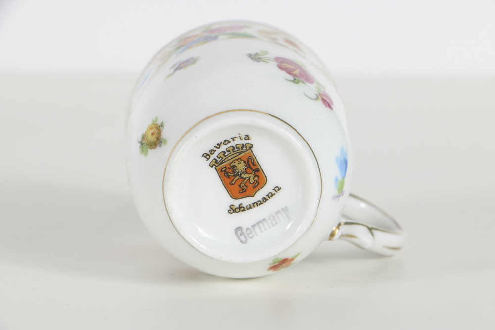 Schumann Porcelain Demitasse Cups and Saucers Service for Six