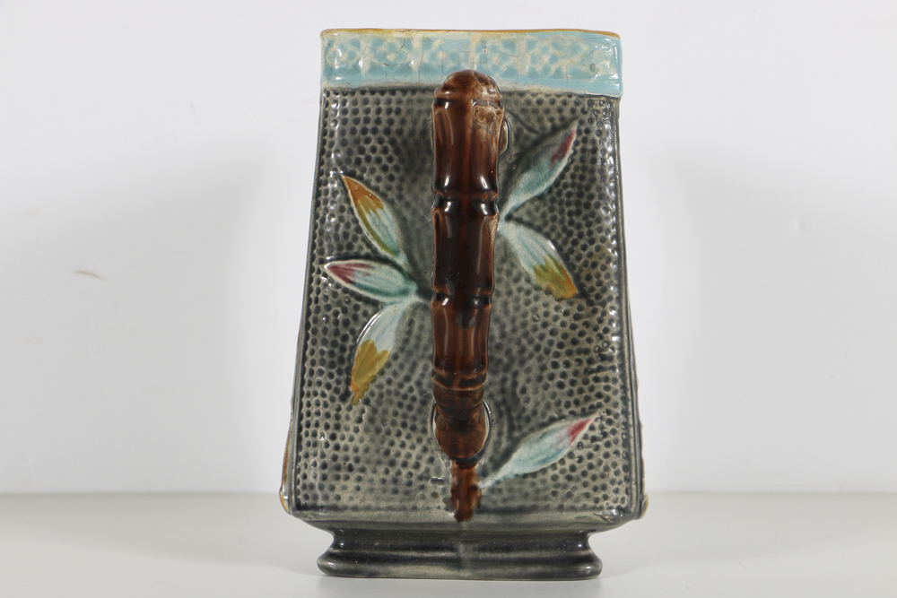 19th-Century Majolica Triangle Form Pitcher
