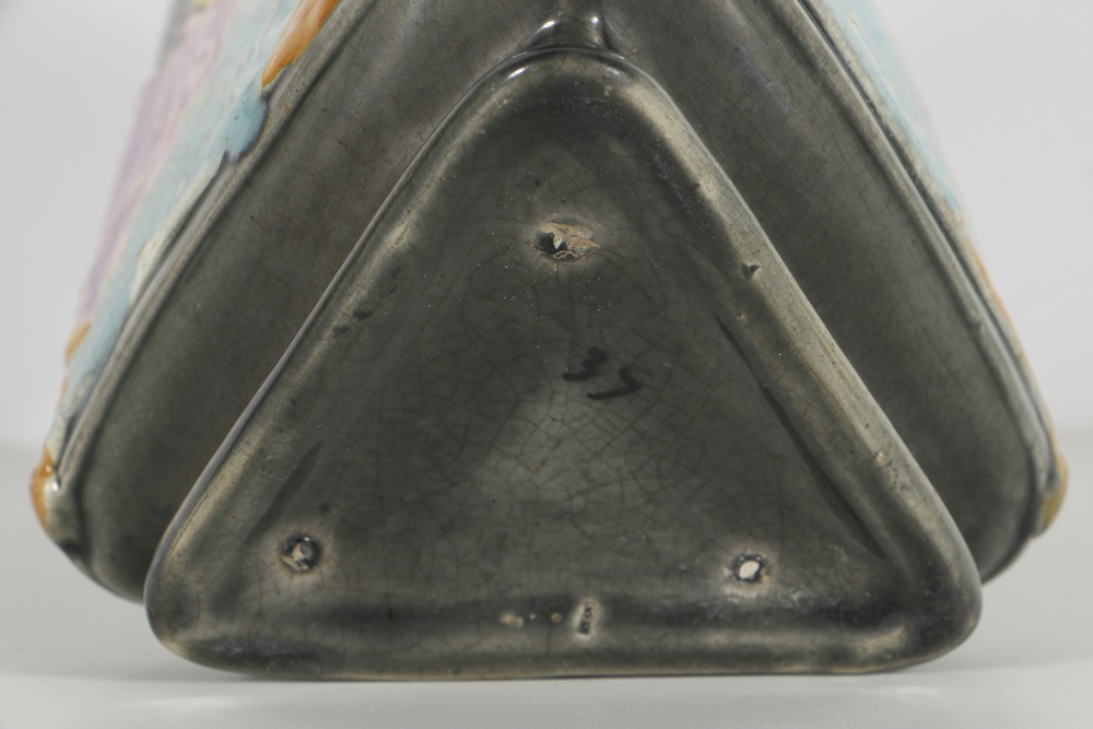 19th-Century Majolica Triangle Form Pitcher