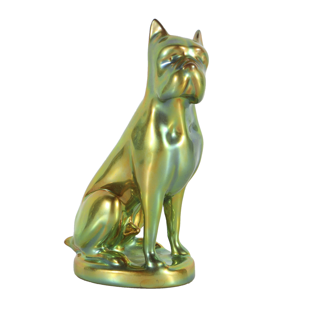 Zsolnay Ceramic Boxer Dog Figurine