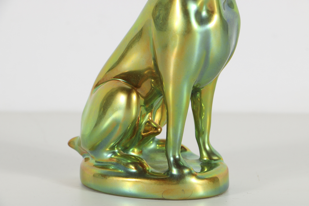 Zsolnay Ceramic Boxer Dog Figurine