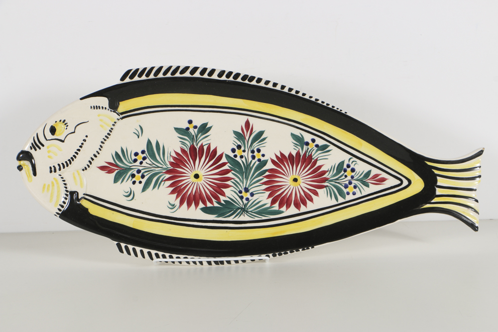 Henriot Quimper Faience Fish Console Bowl