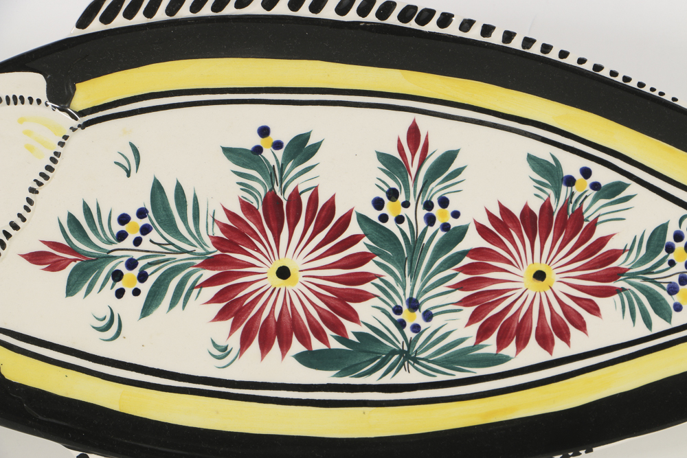 Henriot Quimper Faience Fish Console Bowl