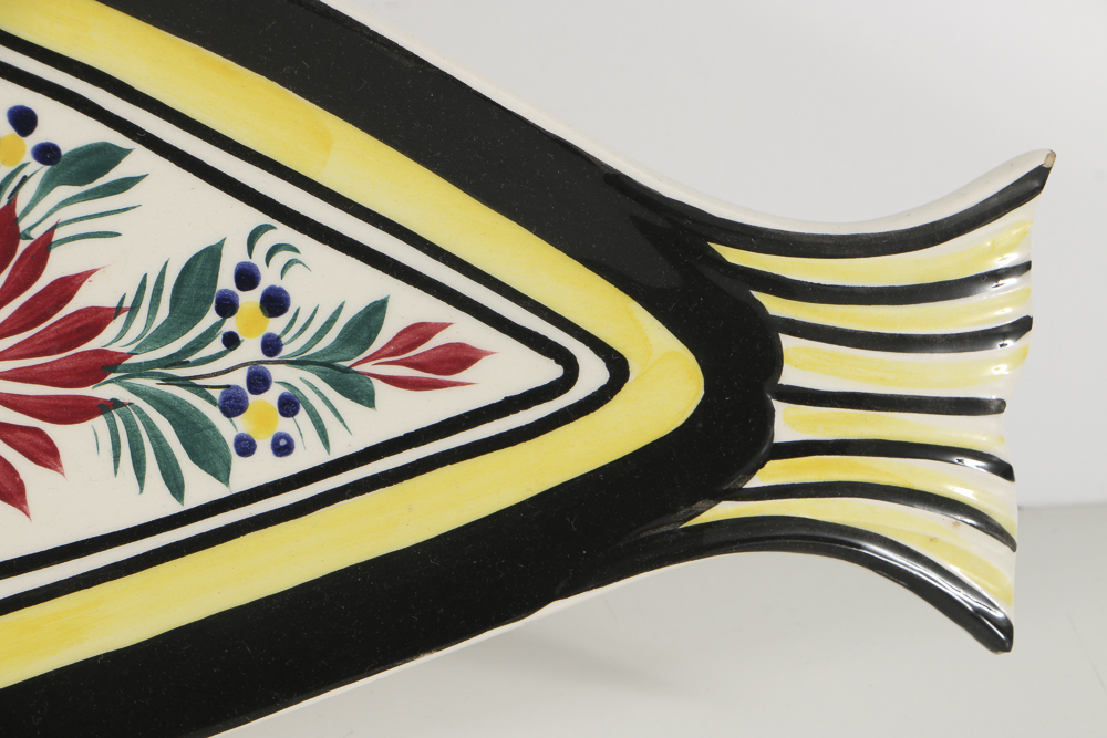 Henriot Quimper Faience Fish Console Bowl