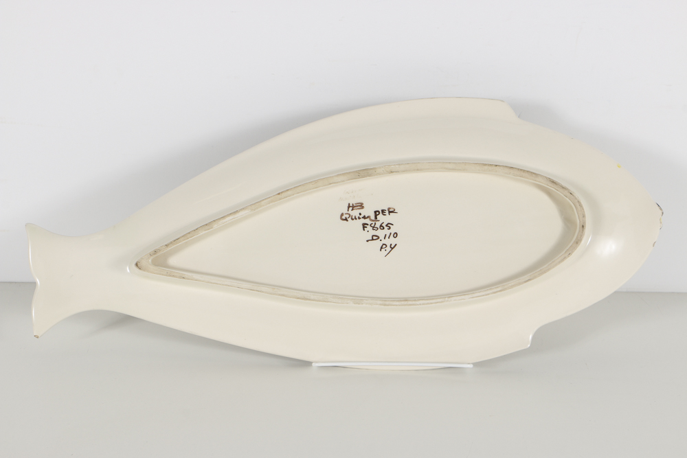 Henriot Quimper Faience Fish Console Bowl