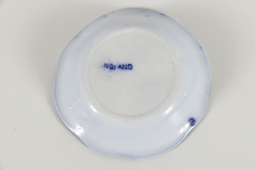 Group Of Six Blue and White Butter Pats