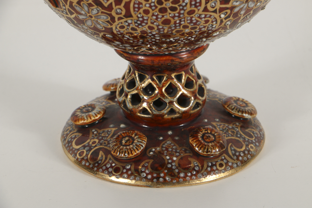 19th-Century Fischer J. Reticulated and Embossed Ewer