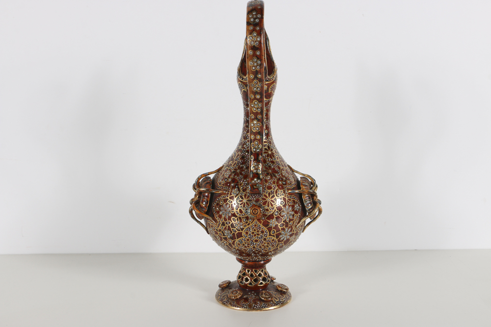 19th-Century Fischer J. Reticulated and Embossed Ewer
