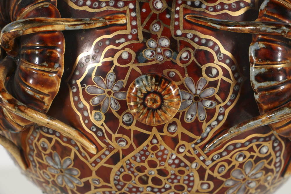 19th-Century Fischer J. Reticulated and Embossed Ewer