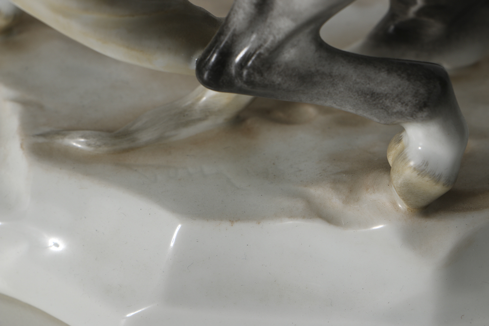 Herend Porcelain Figural Group of a Man and Horse