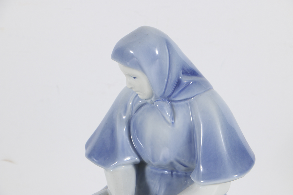 Zsolnay Ceramic Woman Figurine Designed by Sinkó András