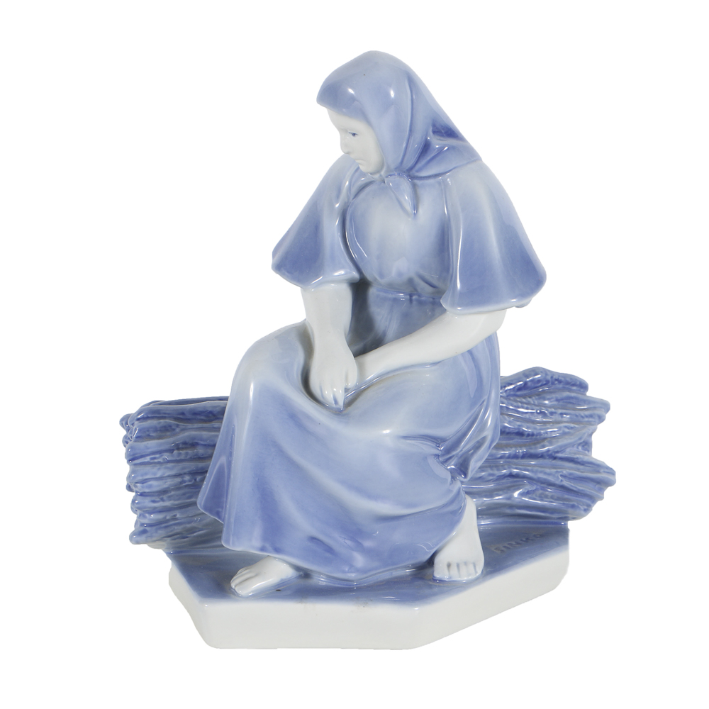 Zsolnay Ceramic Woman Figurine Designed by Sinkó András