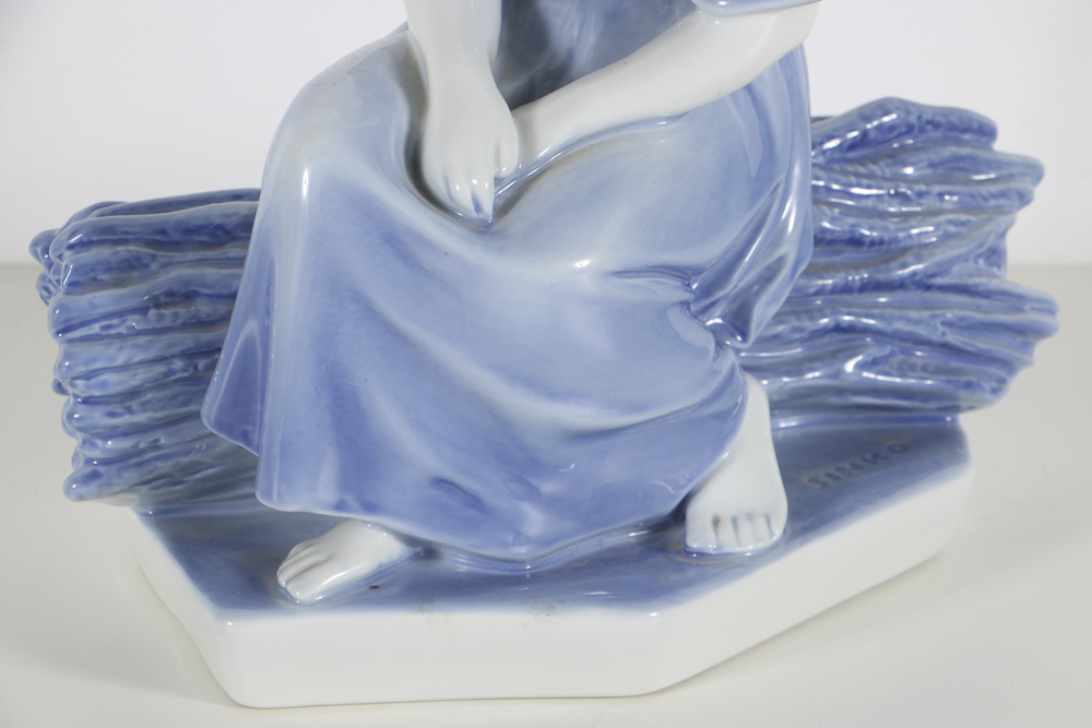 Zsolnay Ceramic Woman Figurine Designed by Sinkó András