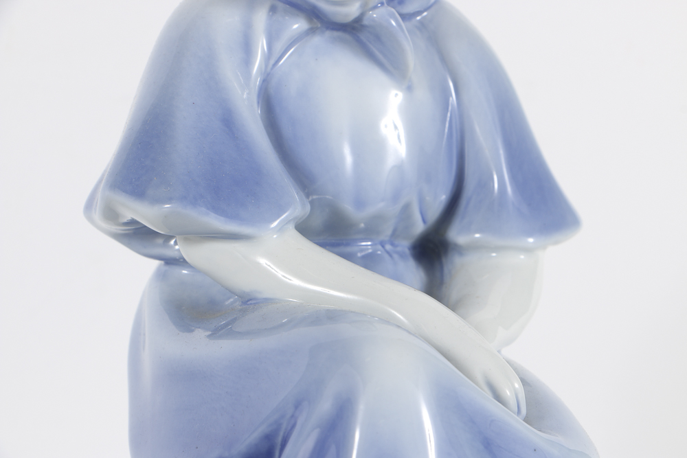 Zsolnay Ceramic Woman Figurine Designed by Sinkó András