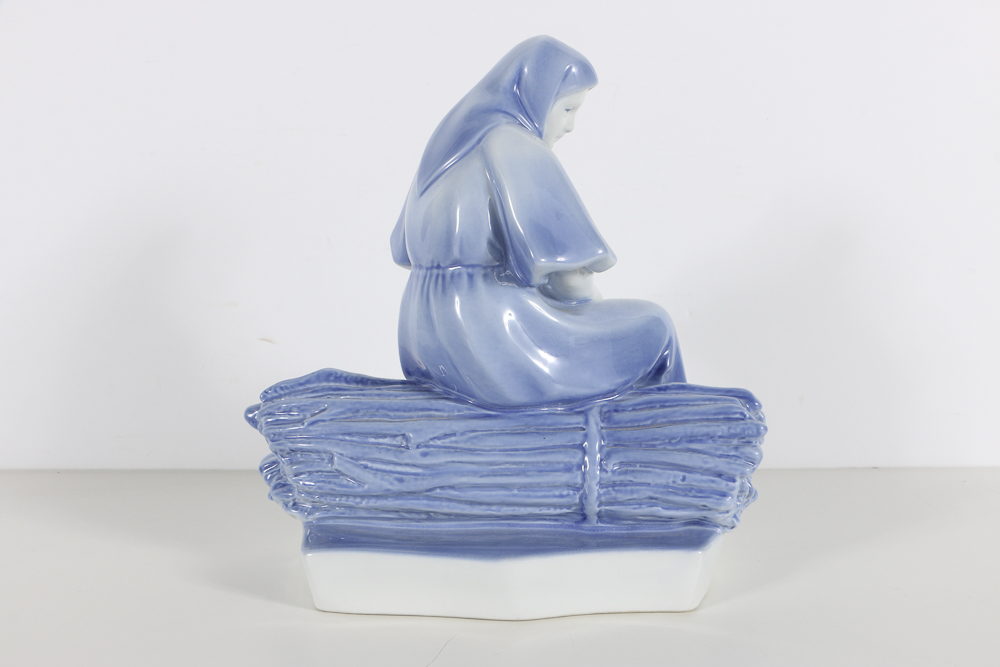 Zsolnay Ceramic Woman Figurine Designed by Sinkó András