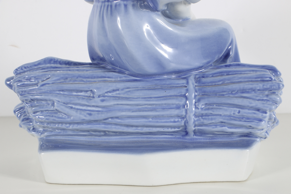 Zsolnay Ceramic Woman Figurine Designed by Sinkó András